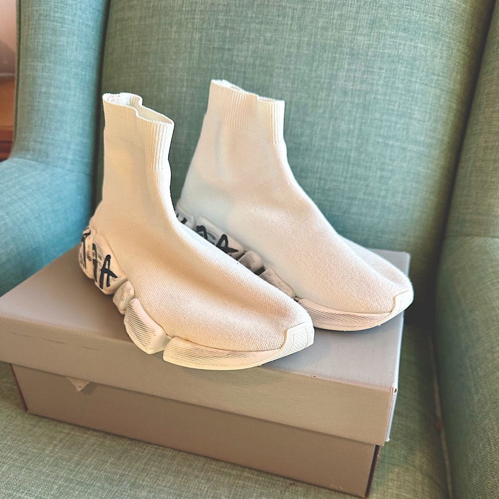 Balenciaga Speed 2.0 LT, Rec Knit 2.0 Graffiti Sole, 38C, Sock Sneaker Shoe